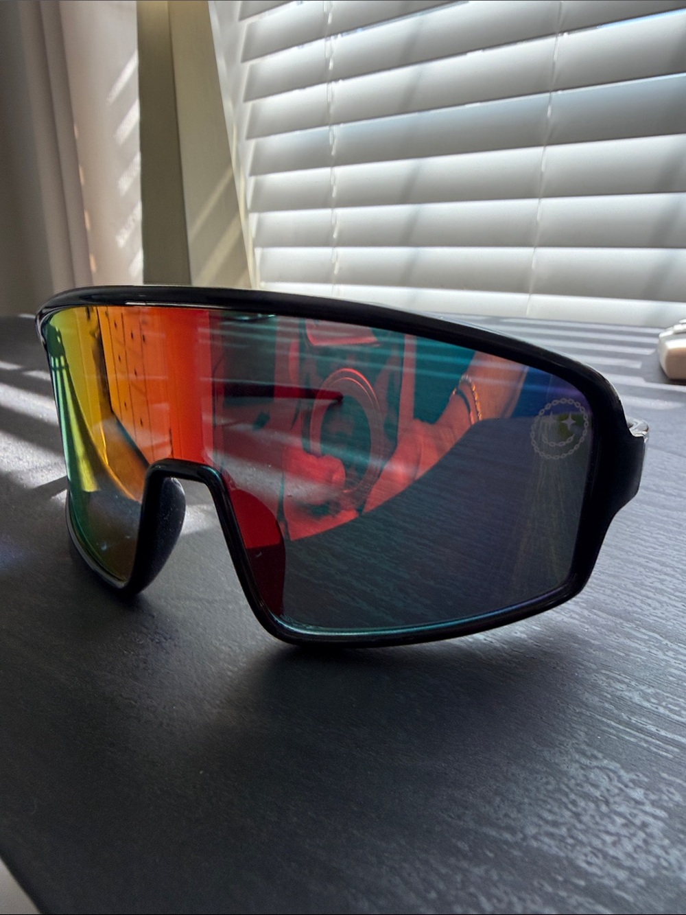 Boss Dog Mirrored Shield Sunglasses in Rainbow Lens